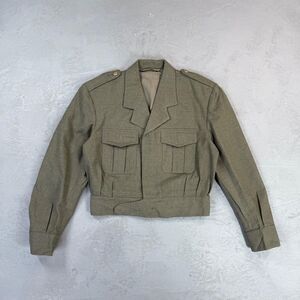 1967 Vintage Belgian Military Wool Ike Style Jacket Fits Men's XS